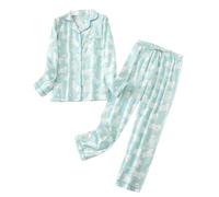 Pijamas Women Set Womens Long Sleeve Pyjamas Set Women Flannel Pajamas Brushed Cotton Button Tops Pants S Xl Sleepwear Loungewear Cozy Warm Winter S Summer Pyjamas Loungewear Sets Pink Xl