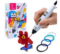 PIKA3D Super 3D PRINTING PEN - Includes 3D Pen, 4 Colors of PLA Filament Refill with Stencil Guide and User Manual, White