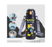 (Pikachu 03) 620ML Pikachu 304 Stainless Steel Thermos Bottle Large Capacity Anime Cartoon Vacuum Flask Insulated Tumbler with Rope