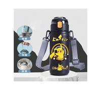 (Pikachu 04) 620ML Pikachu 304 Stainless Steel Thermos Bottle Large Capacity Anime Cartoon Vacuum Flask Insulated Tumbler with Rope