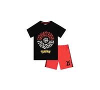 Pikachu And Pokeball Print T-Shirt And Short Set Pokemon Black 11-12 Years