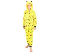 Pikachu Boys Girls Fleece Sleepsuit Kids Pokemon All in One (9-10 Years) Yellow
