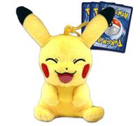 Pikachu Plush Keychain Set - Bag Clips Bundle with 5" Pikachu Keychain Plushie Plus Pokemon Cards | Pokemon Plush Keychains for Backpack