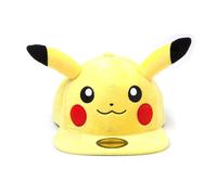 Pikachu Plush with Ears Snapback Baseball Cap, Unisex, Yellow/Black (SB276317POK) Pokemon Multi One Size