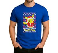 Pikachu Pokémon Christmas Design - Festive Holiday Attire, Gift Idea, Merry Christmas, Xmas Design, Santa, Winter Men's T-Shirt, blue, XL