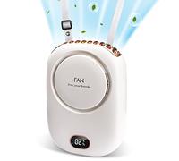 PiKaPiKaP Portable Neck Fan, Hanging Neck Fan Hands Free with Adjustable Lanyard and Bracket, USB Rechargeable Bladeless Mini Fans Portable, 3 Speeds for Women Kids Outdoor Travel