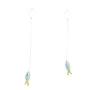 Pikapuka - Handmade Bead Making Women Girls 925 Sterling Silver/Stainless Steel Fish Earrings, Ear Buckles, Ear Hooks, Ear Studs (a1 (3cm green fish))