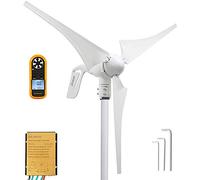Pikasola Wind Turbine Generator 400W 24V with 3 Blade 2.5m/s Low Wind Speed Starting Wind Turbines with Charge Controller, Windmill for Home