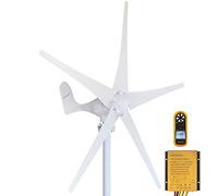 Pikasola Wind Turbine Generator Kit 400W 12V With 5 Blade, Charge Controller for Marine, RV, Home - Windmill Generator Suit for Hybrid Solar Wind System