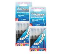 Pikdent Interdental Brushes with Coated Steel Core and Tyex Bristles, Size 7 Black 1.2 mm Conical - 20 Brushes