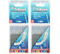 Pikdent Interdental Brushes with Coated Steel Core and Tynice Bristles Size 1 Grey 0.4 mm Cylindrical - 10 Gr (Pack of 2)