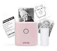 PikDik Mini Pocket Thermal Printer - PD-Q2 Portable Bluetooth Inkless Printer Machine 300 DPI Compatible with Android & iOS for 2 Inch Work List,Photo,Receipt,Children DIY,QR Code,Pink