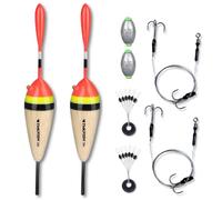 Pike Dead Bait Float (Balsa) x2 Rigs Fishing Kit Including Trace Hooks Float - UK POST