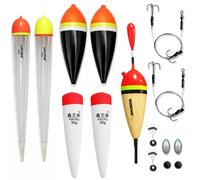 Pike Dead Bait SET with 7 FLOATS! Rigs Fishing Kit Including Trace Hooks Float - UK POST