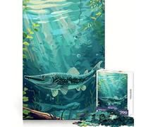 Pike Fish Underwater 1000 Piece Jigsaw Puzzles for Adults Jigsaw Memory Gain Stress Release Design Assembly Xmas Gift (38x52cm)