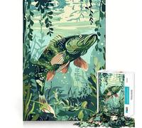 Pike Fish Underwater 1000 Piece Jigsaw Puzzles for Adults Teenagers Wise Think Toy Stress Relief Clear Cut (38x52cm)