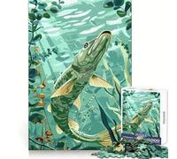Pike Fish Underwater 1000 Piece Jigsaw Puzzles for Teenagers Jigsaw Logic Train Toy Stress Relief Smooth Cut Memorable Gift (50x75cm)