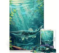 Pike Fish Underwater 1000 Piece Jigsaw Puzzles for Teenagers Jigsaw Think Game Calm Mind Quality Edge (38x26cm)