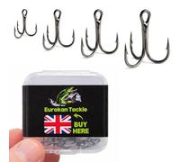 Pike Treble Hooks Fishing Size 2 4 6 8 - Barbed Semi Barbless - Zander Perch Pike Hooks - UK FISHING (Barbed, 8)