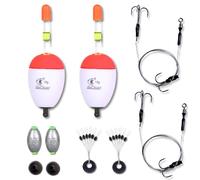 Pike Zander Dead Bait Float x2 Rigs Fishing Kit Including Trace Hooks Float - ALL YOU NEED - UK POST