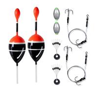 Pike & Zander Deadbait Float Kit - 2 Black Balsa Predator Floats with Rigs, Leads & Stops - Ready-to-Fish Pike Tackle