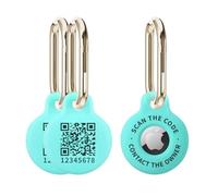 PIKEEPER Airtag Holder with Smart QR Code, 2 Pack Durable Silicone Air Tag Case Keychain, Personalized Airtag Holders Luggage Tags in One for Keys, Suitcases, Backpacks, and Your Valuables