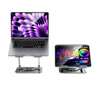 pikeman Laptop Stand 360° Adjustable, Universal for 10-17.3" | MacBook, iPad Pro/Air, Dell, gaming laptops & tablets; ergonomic Riser, 5kg heavy-duty, anti-slip