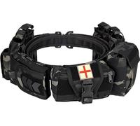 PIKEON Tactical Battle Belt Quick Release with Accessories Pouches 7 in 1 Belt for Men, Black Cp, One size