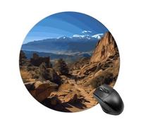 Pikes Peak Colorado Mouse Pad for Computer, Round Gaming Mousepad with Non-Slip Rubber Base, Waterproof Mouse Mat for Laptop Office Home 7.8 X 7.8 Inch