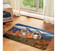 Pikes Peak Colorado Pet Feeding Mat 40x60cm, Absorbent Dog Mat for Food and Water Bowl, PU Leather Cat Food Mat Waterproof Dog Bowl Mats Quick Dry Pet Placemats-No Stains