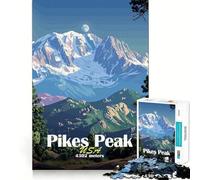 Pikes Peak Mountain Landscape 1000 Piece Jigsaw Puzzles for Teenagers Jigsaw Recall Build Easy Leisure Neat Cut Santa Wish Gift (38x52cm)