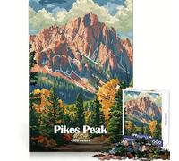 Pikes Peak Mountain Landscape 1000 Pieces Jigsaw Puzzles for Teenagers Enhance Memory Easy Leisure Firm Cut Wall Art Decor (38x52cm)