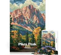 Pikes Peak Mountain Landscape Adult Jigsaw Puzzle1000 Pieces Brain Teaser Mental Relax Pattern Assembly Santa Wish Item (50x75cm)