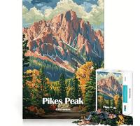Pikes Peak Mountain Landscape Adult Jigsaw Puzzle1000 Pieces Brain Teaser Mental Relax Pattern Assembly Santa Wish Item (50x75cm)