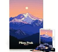 Pikes Peak Mountain Sunset Jigsaw Puzzle 1000 Piece for Adults Smart Reason Toy Home Pastime Smooth Edge Art Collectible (38x52cm)