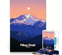 Pikes Peak Mountain Sunset Jigsaw Puzzles 1000 Pieces for Adults Logic Sense Toy Leisure Time Smooth Edge Seasonal Gift (50x75cm)