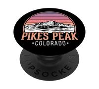 Pikes Peak Outdoo Art Retro Mountain Landscape Adventure PopSockets Adhesive PopGrip
