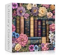 PIKFORU Wildflower Pages Puzzle Jigsaw Puzzles 1000 Pieces, Vintage Book Flower Puzzle Bookshelf Library, Retro Literary Garden Floral Aesthetic Art for Book Lovers