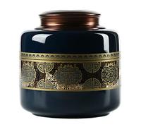 PIKITER Handcrafted Ceramic Memorial Urn For Adult Ashes Or Pet, Medium Capacity Funeral Urn, Holds 1910ml, Dimensions 15.5x16cm, 1pcs(Blue)