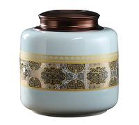 PIKITER Handcrafted Ceramic Memorial Urn For Adult Ashes Or Pet, Medium Capacity Funeral Urn, Holds 1910ml, Dimensions 15.5x16cm, 1pcs(Celadon)