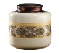 PIKITER Handcrafted Ceramic Memorial Urn For Adult Ashes Or Pet, Medium Capacity Funeral Urn, Holds 1910ml, Dimensions 15.5x16cm, 1pcs(Off-white)