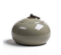 PIKITER Mini Handmade Ceramic Urn For Pet Ashes, Small Cremation Urn For Dogs Cats Human Ashes, Funeral Memorial Keepsake Box, 1pcs(Beige)