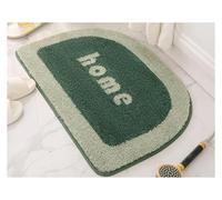 PIKITER Non Slip Water Absorbent Half Circle Bath Rug, Semi Round Bathroom Mat Machine Washable, 1 Piece(Green,50x80cm)