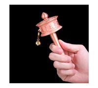PIKITER Tibetan Prayer Wheel, Hand Held Buddhist for Blessing, Meditation, Relaxation, Yoga, 1 Piece(Brass,M)