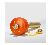 PIKITER Tibetan Prayer Wheel, Hand Held Buddhist for, Blessing, Meditation, Relaxation, Yoga, 1 Piece(Orange)