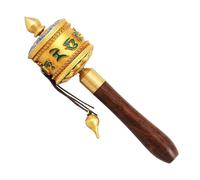 PIKITER Tibetan Prayer Wheel, Hand Held Buddhist, Manual Shaking Worship Tool, 20cmx5cm， 1 Piece