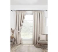 Pikk - Blackout Lined Eclipse - Plain Blackout Lined Curtains - 3" Tape/Pencil Pleat Header - Polyester (Natural, 90" x 72" / 229cm x 183cm)