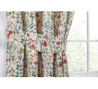 Pikk - Fully Lined Amaryllis - Floral Fully Lined Curtains - Pencil Pleat / 3" Tape Header - Polycotton (Tie Backs (Pair))
