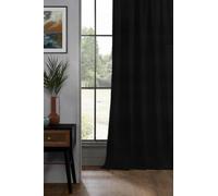 Pikk San Remo Made to Measure Blackout Lined Plain Curtains (Pitch Black, 201-280cm Wide)