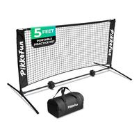 PIKKOFUN Mini Pickleball Net 5 ft. Pickleball Dink Net for Training for Indoor and Outdoor, Regulation Height 3 ft., Quick Set Up Design, Lightweight and Durable, Weatherproof - Black Color